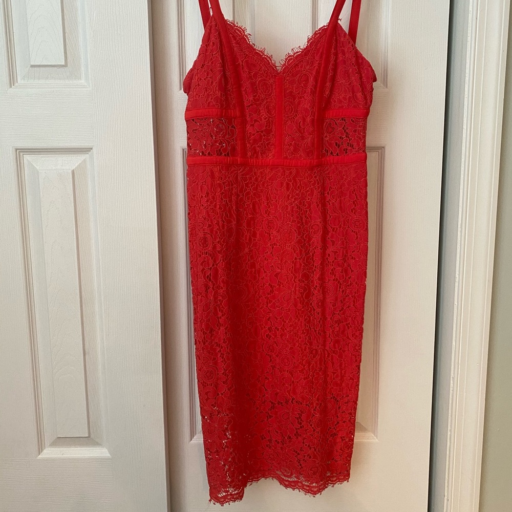 Coral lace dress